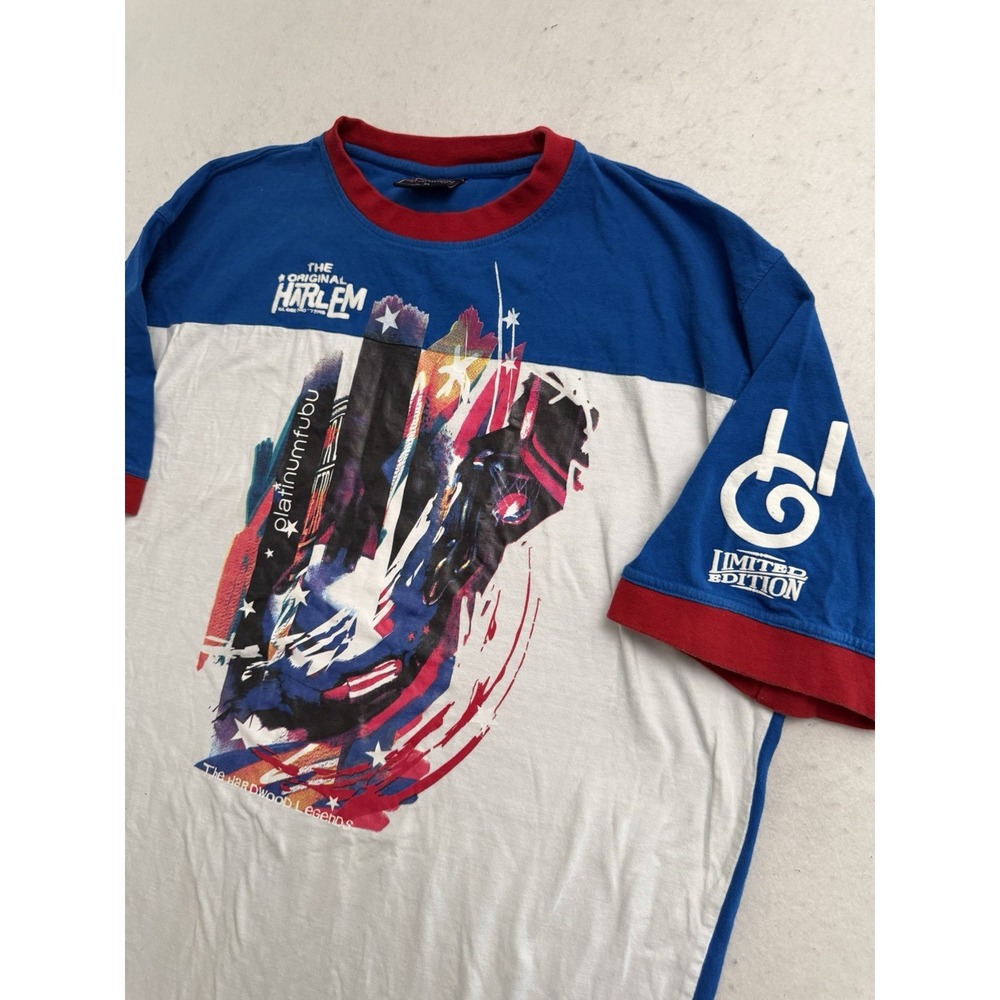 Vintage FUBU Harlem Globetrotters Shirt Mens XL Platinum Limited‎ Edition Ringer